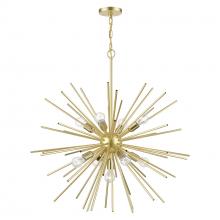 Livex Lighting 46176-33 - 9 Light Soft Gold with Polished Brass Accents Foyer Pendant Chandelier
