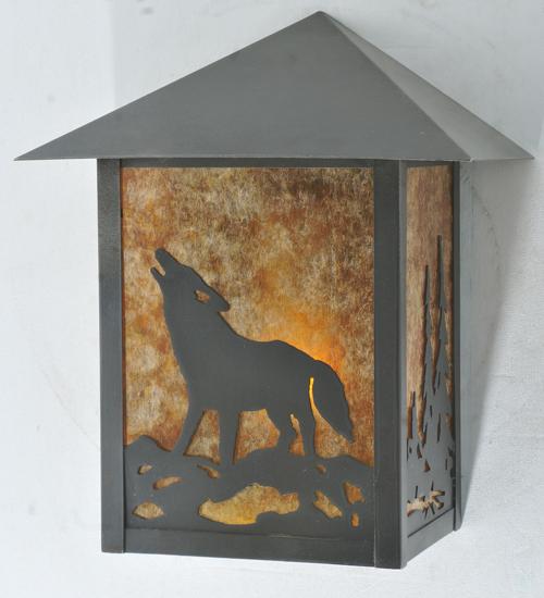9" Wide Seneca Wolf on the Loose Wall Sconce