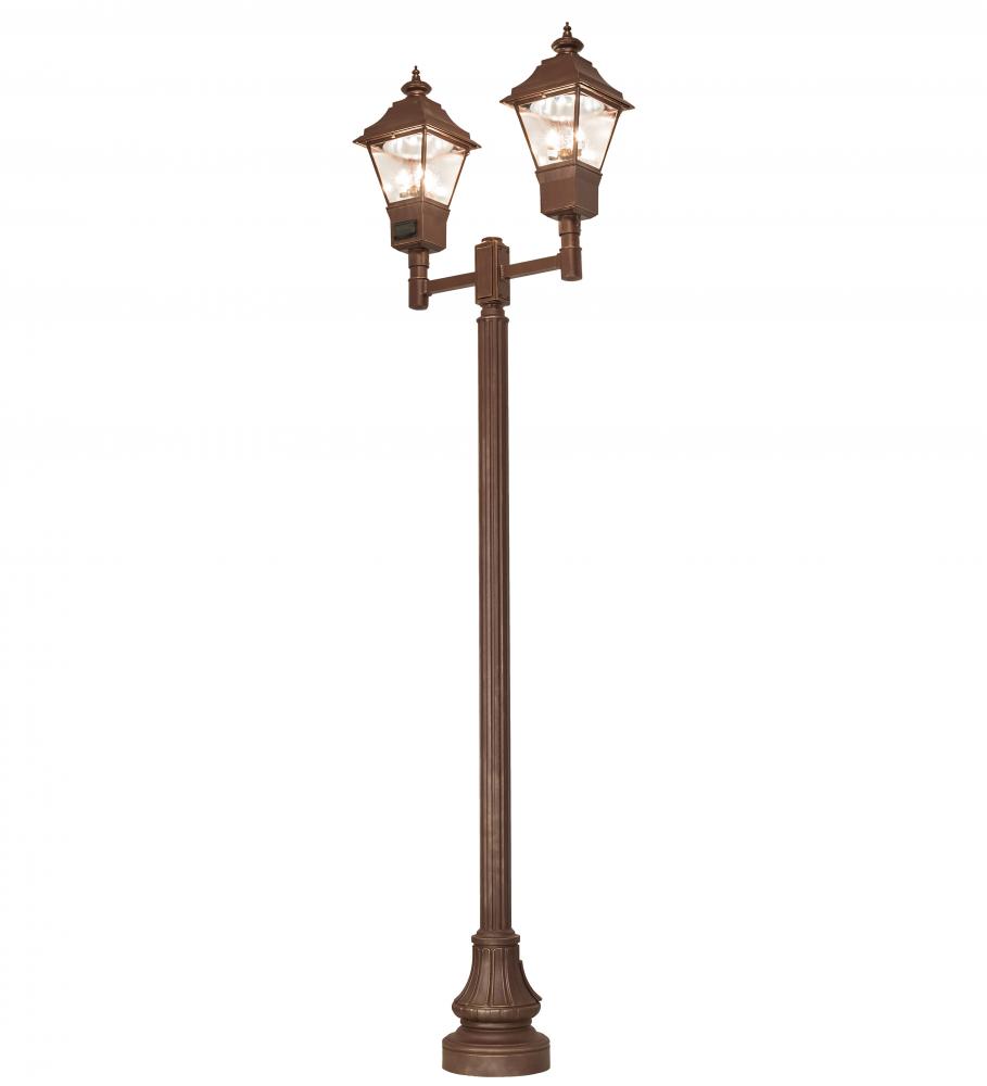 47" Long Carefree 2 Lantern Outdoor Street Lamp