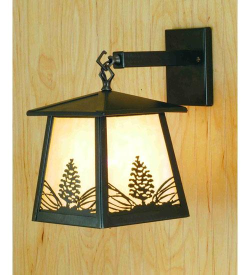 7"W Stillwater Mountain Pine Hanging Wall Sconce