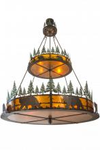Meyda Blue 154616 - 72" Wide Bear in the Woods Two Tier Inverted Pendant