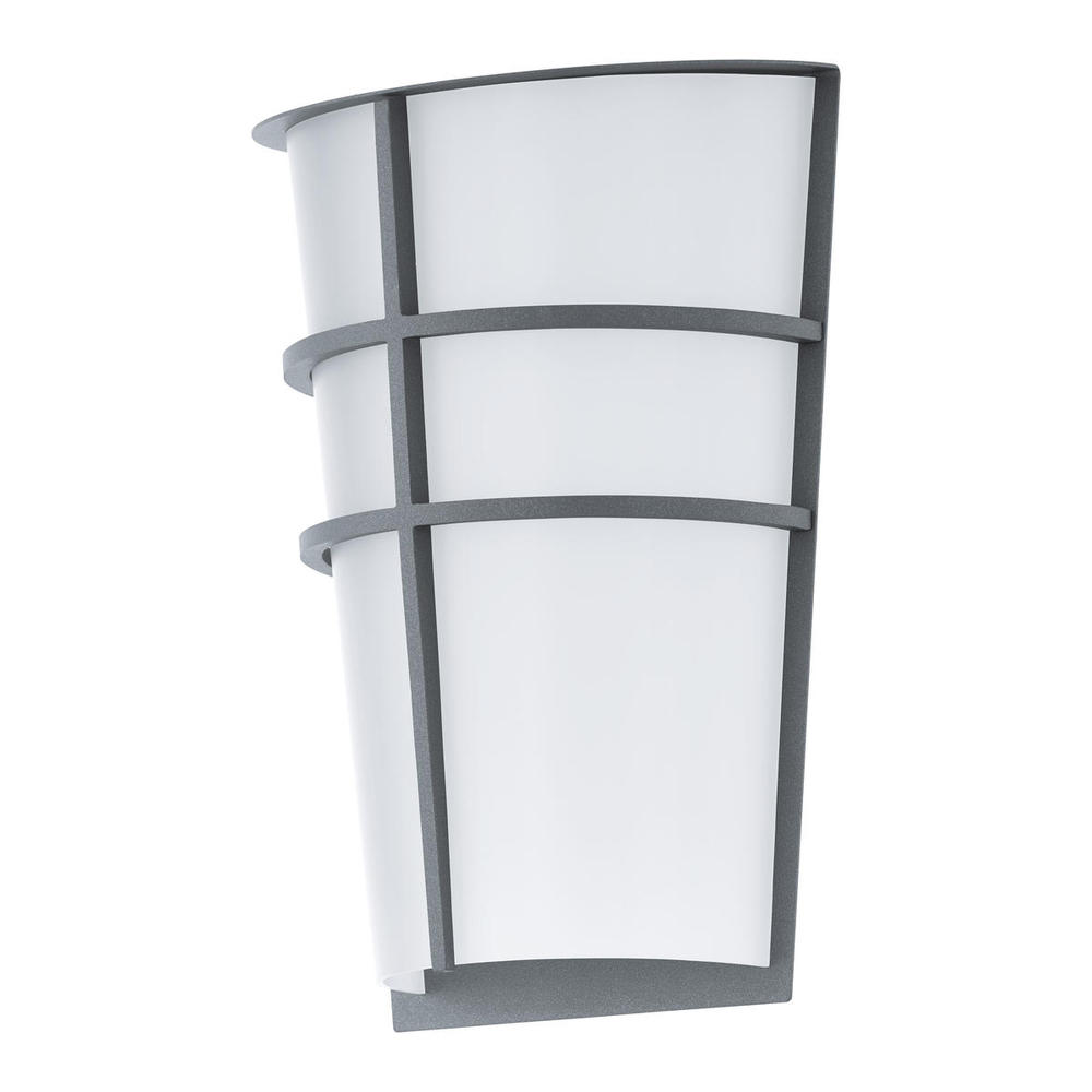 2x2.5W LED Outdoor Wall Light w/ Silver Finish & White Plastic Glass