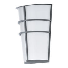 Eglo 94137A - 2x2.5W LED Outdoor Wall Light w/ Silver Finish & White Plastic Glass