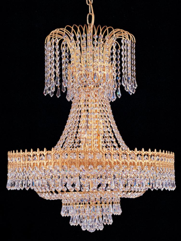 Empire II 15 Light Clear Crystal Gold Chandelier