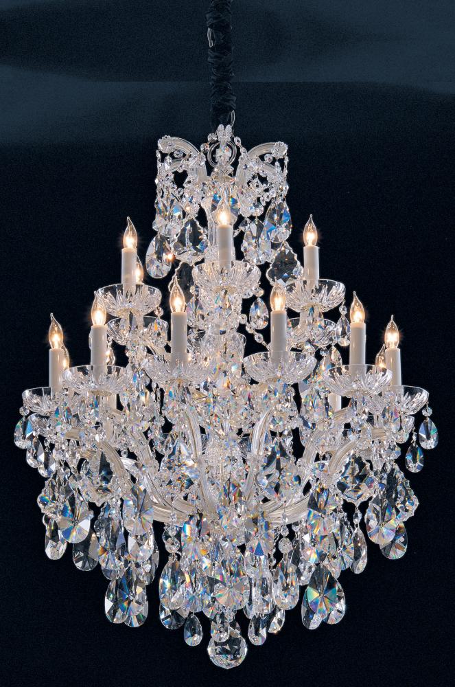 Maria Theresa 18 Light Clear Crystal Gold Chandelier