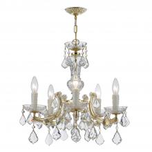 Crystorama 4376-GD-CL-MWP - Maria Theresa 5 Light Hand Cut Crystal Gold Chandelier