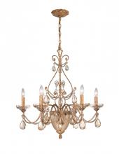 Crystorama 5636-EG - Etruscan Gold Hanging W27 1/2" H29" 6+1-60W Candle Q2
