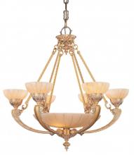 Crystorama 895-WH - Natural Alabaster 9 Light French White Chandelier