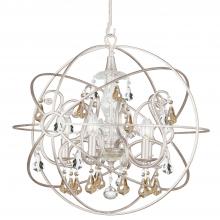 Crystorama 9026-OS-GS-MWP - Solaris 5 Light Gold Crystal Olde Silver Sphere Chandelier