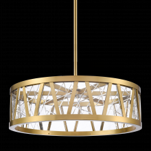ZEEV Lighting P11519-LED-AGB - LED 3CCT 30" Thick Engraved Crystals Aged Brass Drum Pendant Light