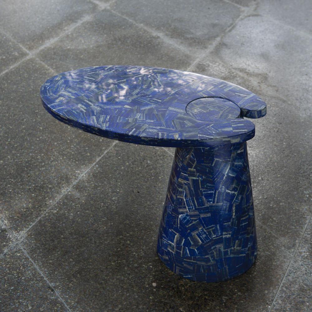 Cone Cantilever Table-Lapis Lazuli