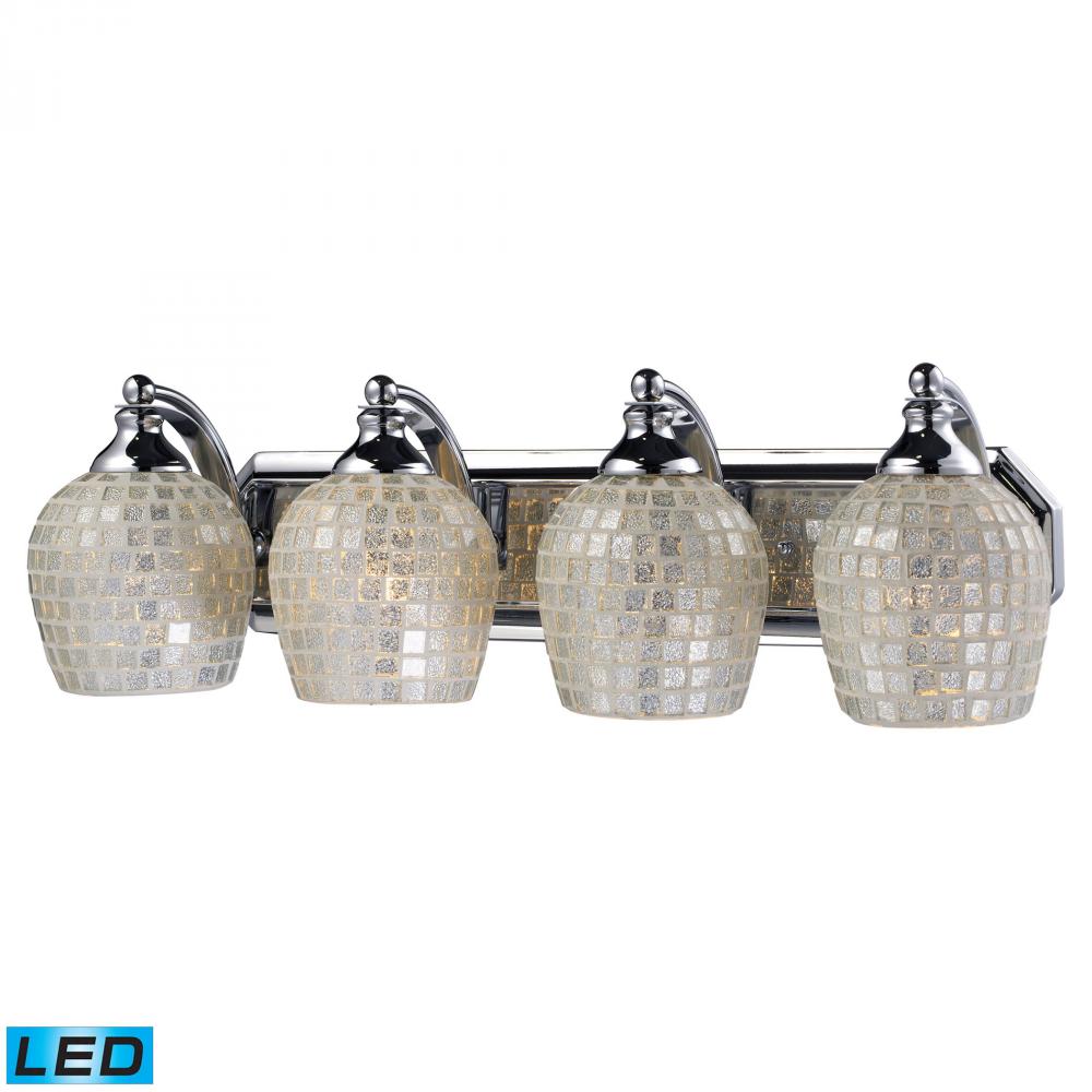 Mix and Match Vanity 1-Light Wall Lamp in Chrome with Canary Glass Includes LED Bulb 
